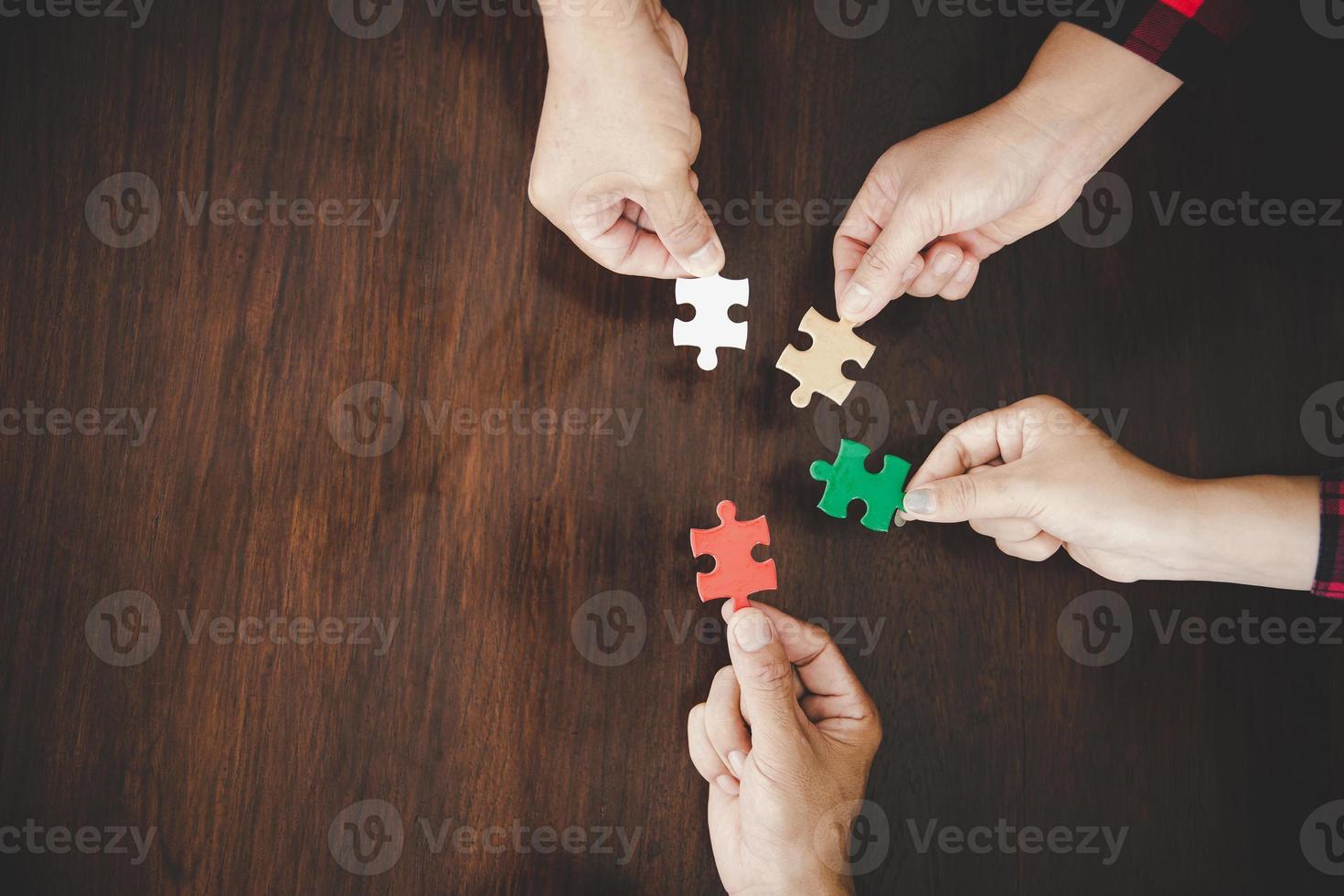 High Angle View Of Businesspeople photo