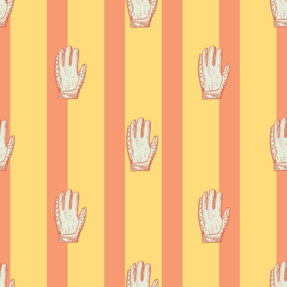 guantes de fútbol grabado de patrones sin fisuras. fondo deportivo vintage en estilo dibujado a mano. vector