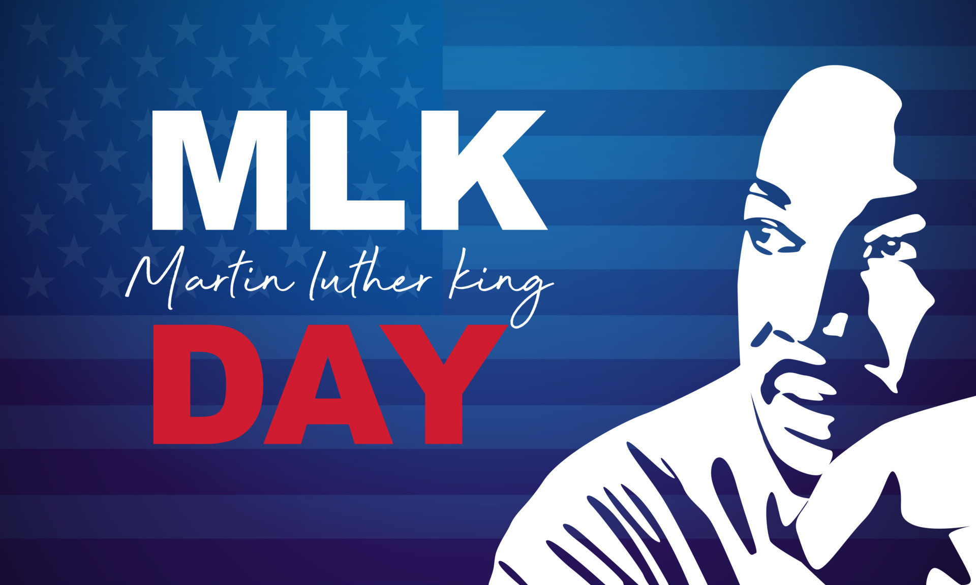 Martin Luther King Day flyer, banner or poster. Vector illustration
