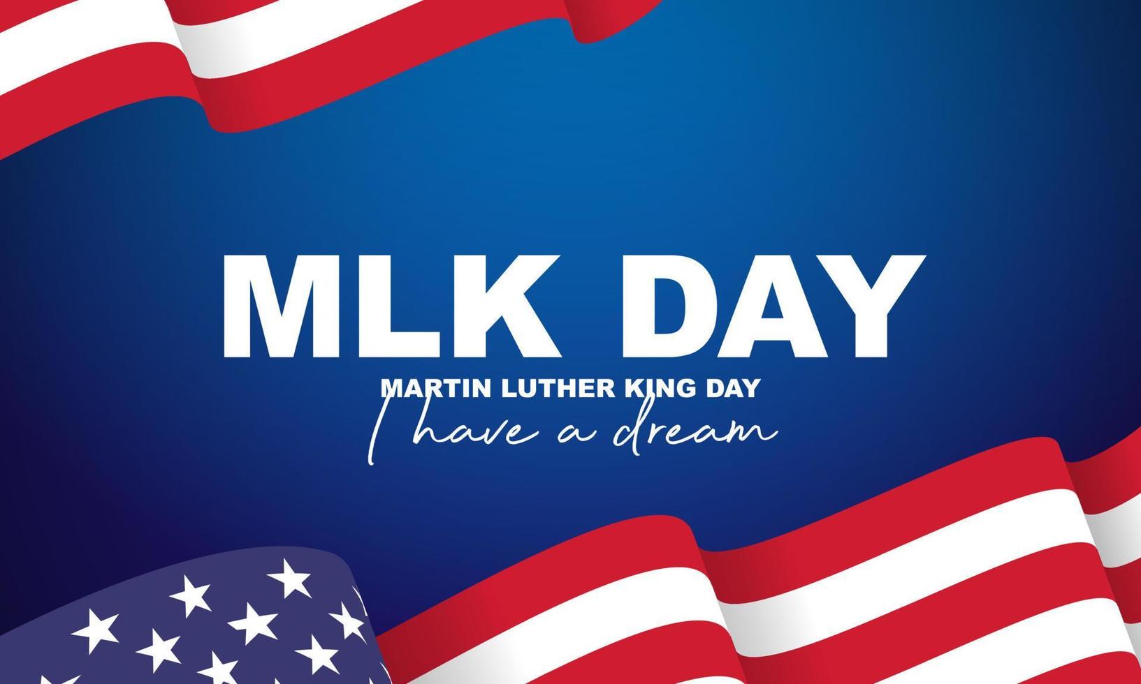 Martin Luther King Jr. Day. MLK. Third Monday in January. Holiday concept. Template for background, banner, card, poster with text inscription. Vector EPS10 illustration