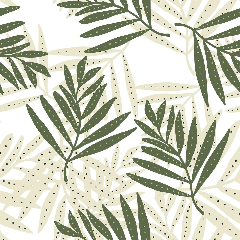 patrón sin costuras de hojas de palmeras tropicales creativas. papel tapiz de hojas de la jungla. fondo floral botánico. telón de fondo de plantas exóticas. vector