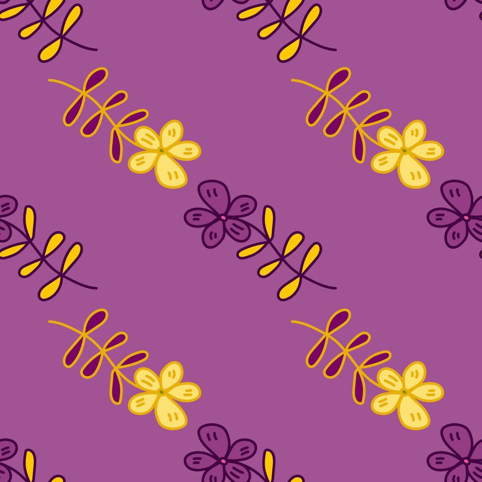 Simple outline flower seamless pattern. Floral wallpaper. vector