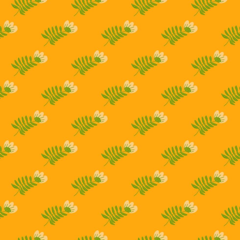 Stylized folk flower seamless pattern. Hand drawn elegant botanical illustration. vector
