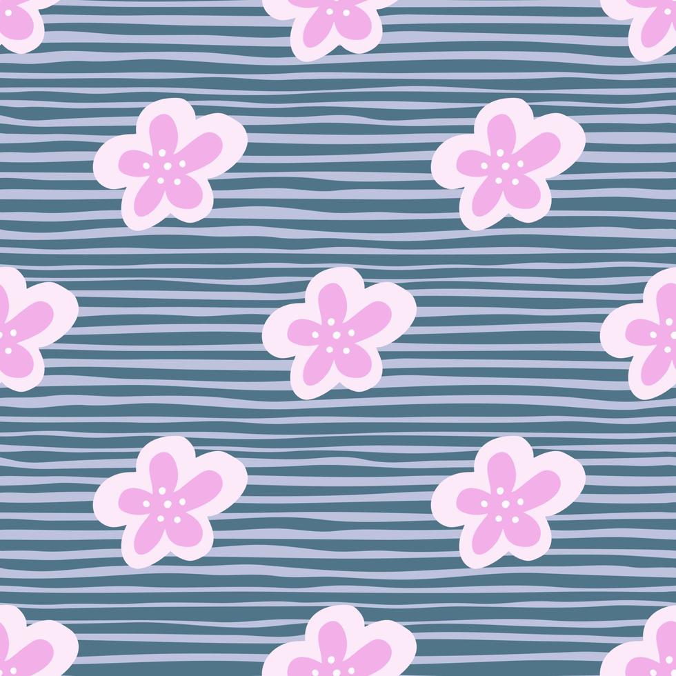 Creative decorative flowers seamless pattern. Simple stylized flower buds wallpaper. vector