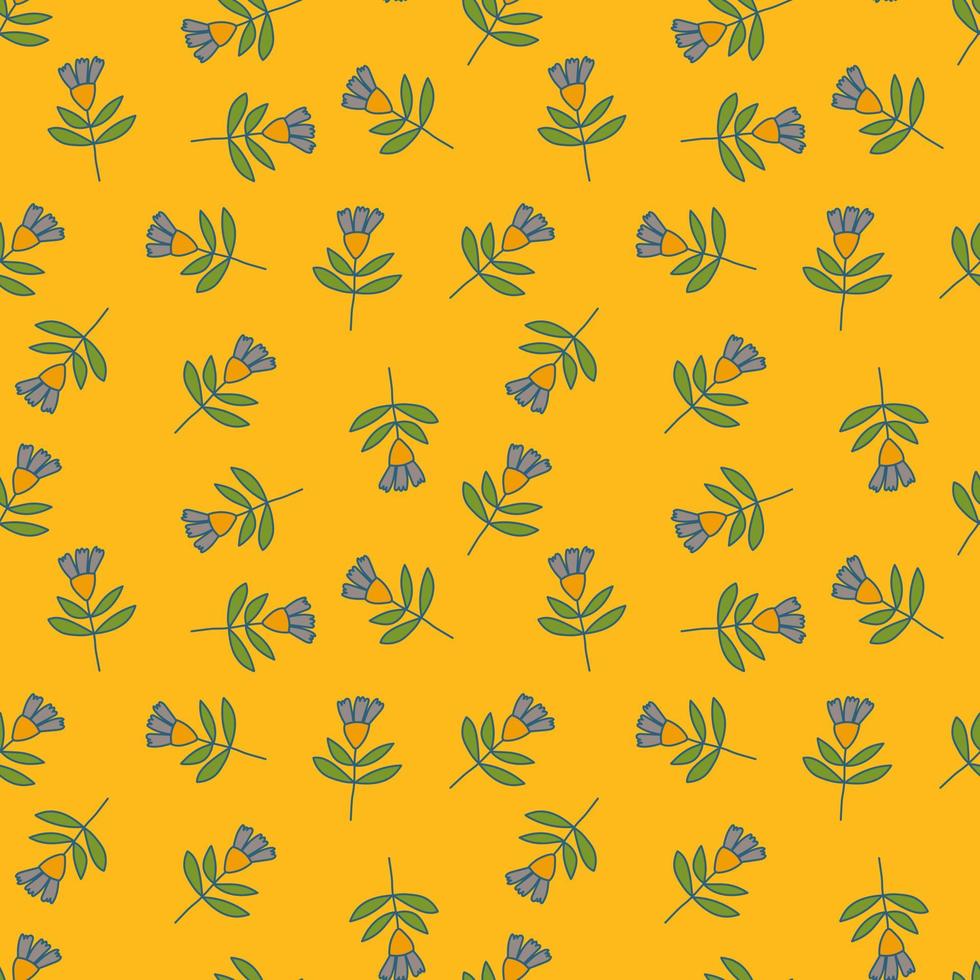 Flower seamless pattern in naive art style. Abstract simple floral wallpaper. vector