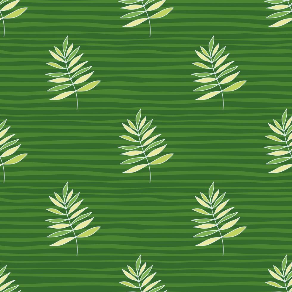 Abstract outline tropical palm leaves seamless pattern. Jungle leaf wallpaper. vector