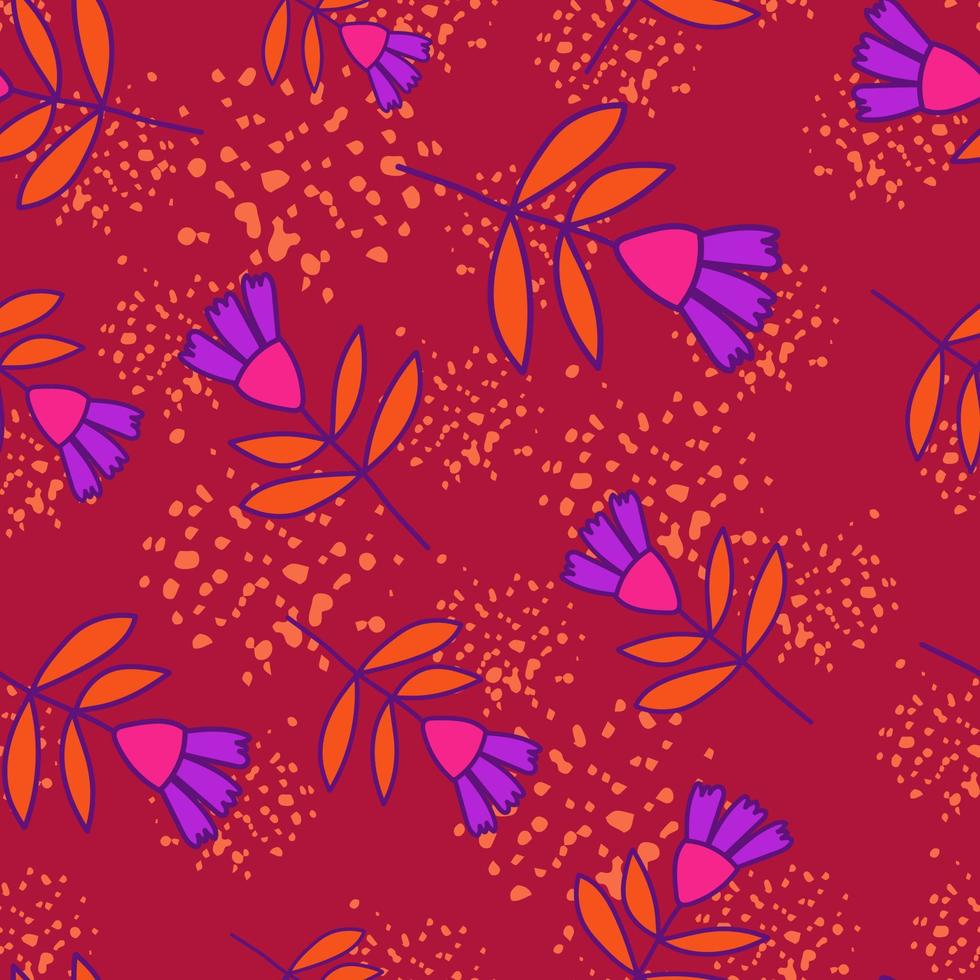 Flower seamless pattern in naive art style. Abstract simple floral wallpaper. vector