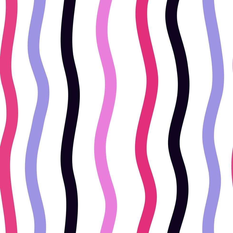 Creative vertical stripes seamless pattern. Cute waves background. Hand drawn abstract wavy line wallpaper. vector