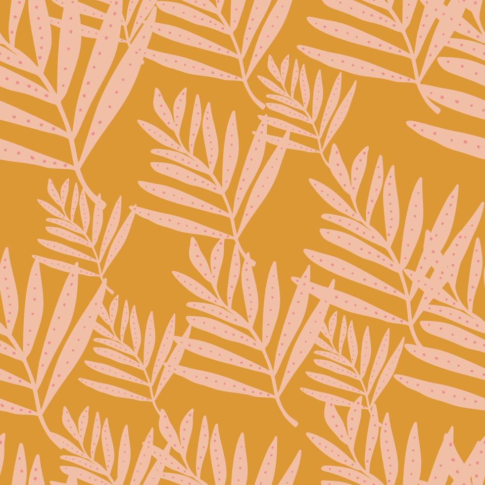 patrón sin costuras de hojas de palmeras tropicales creativas. papel tapiz de hojas de la jungla. fondo floral botánico. telón de fondo de plantas exóticas. vector