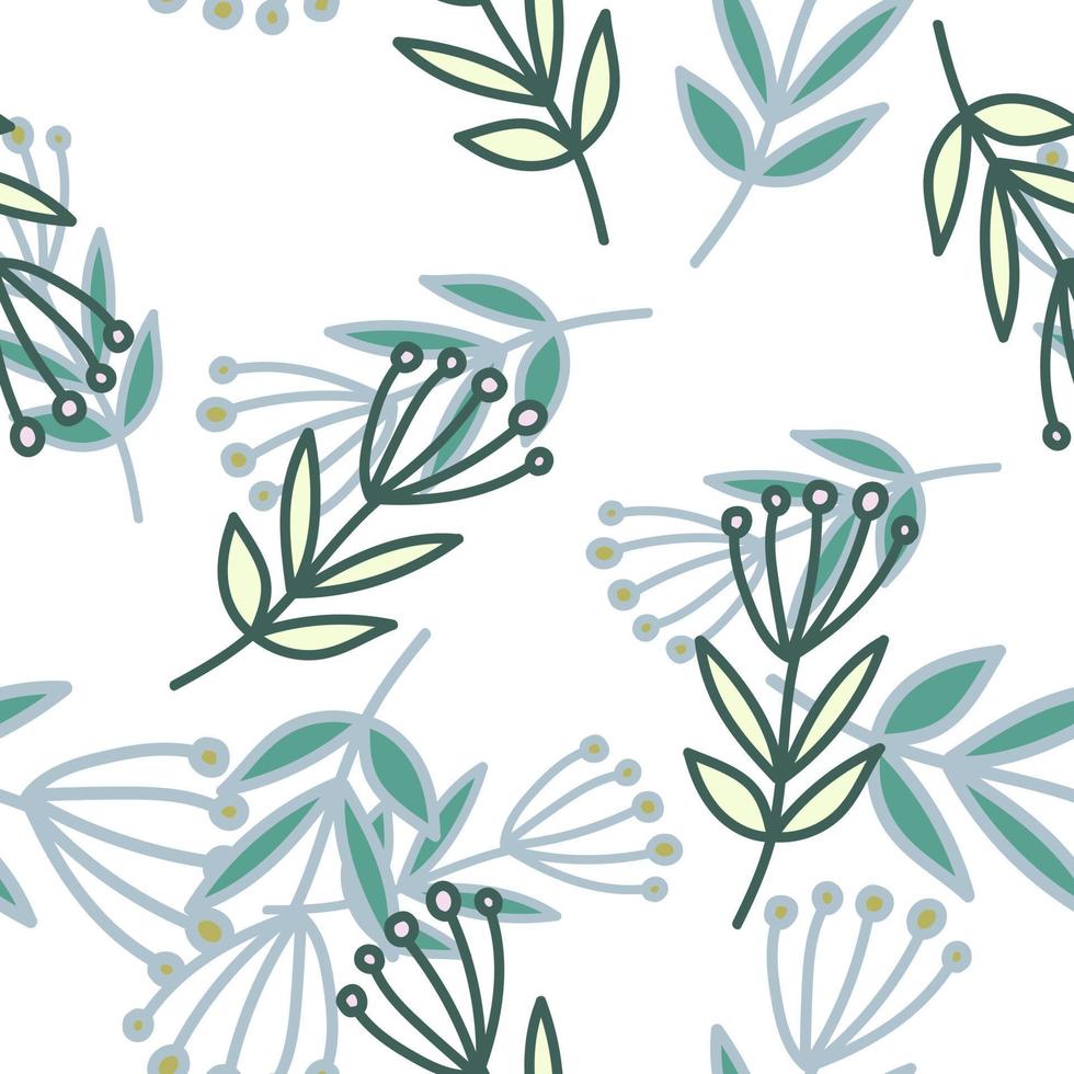 Simple forest berry seamless pattern. Hand drawn cute floral wallpaper. vector