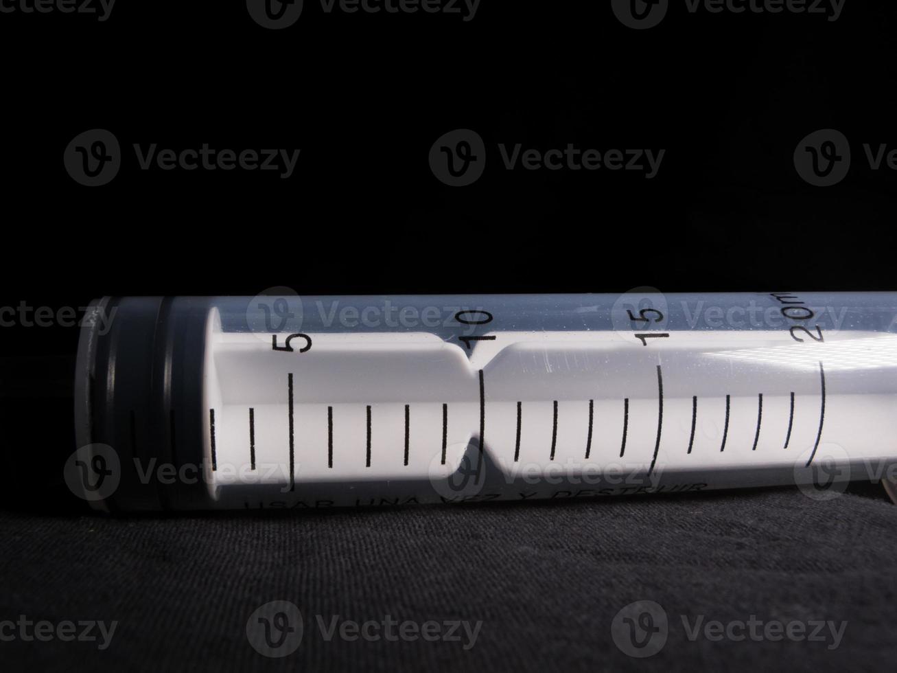 Closeup of a 20 ml syringe photo