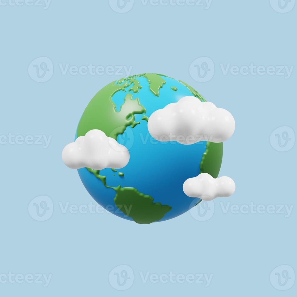 3d Earth world map illustration globe. 3d render illustration. photo