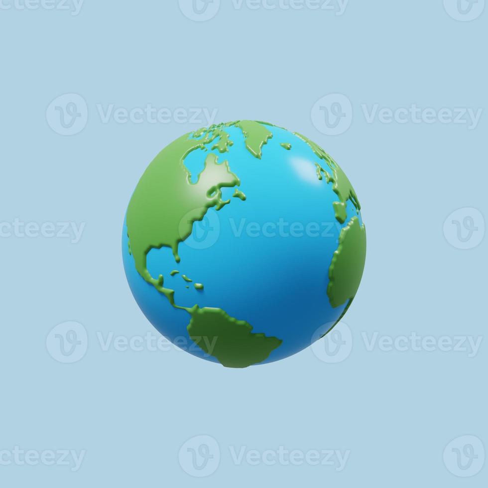 3d Earth world map illustration globe. 3d render illustration. photo