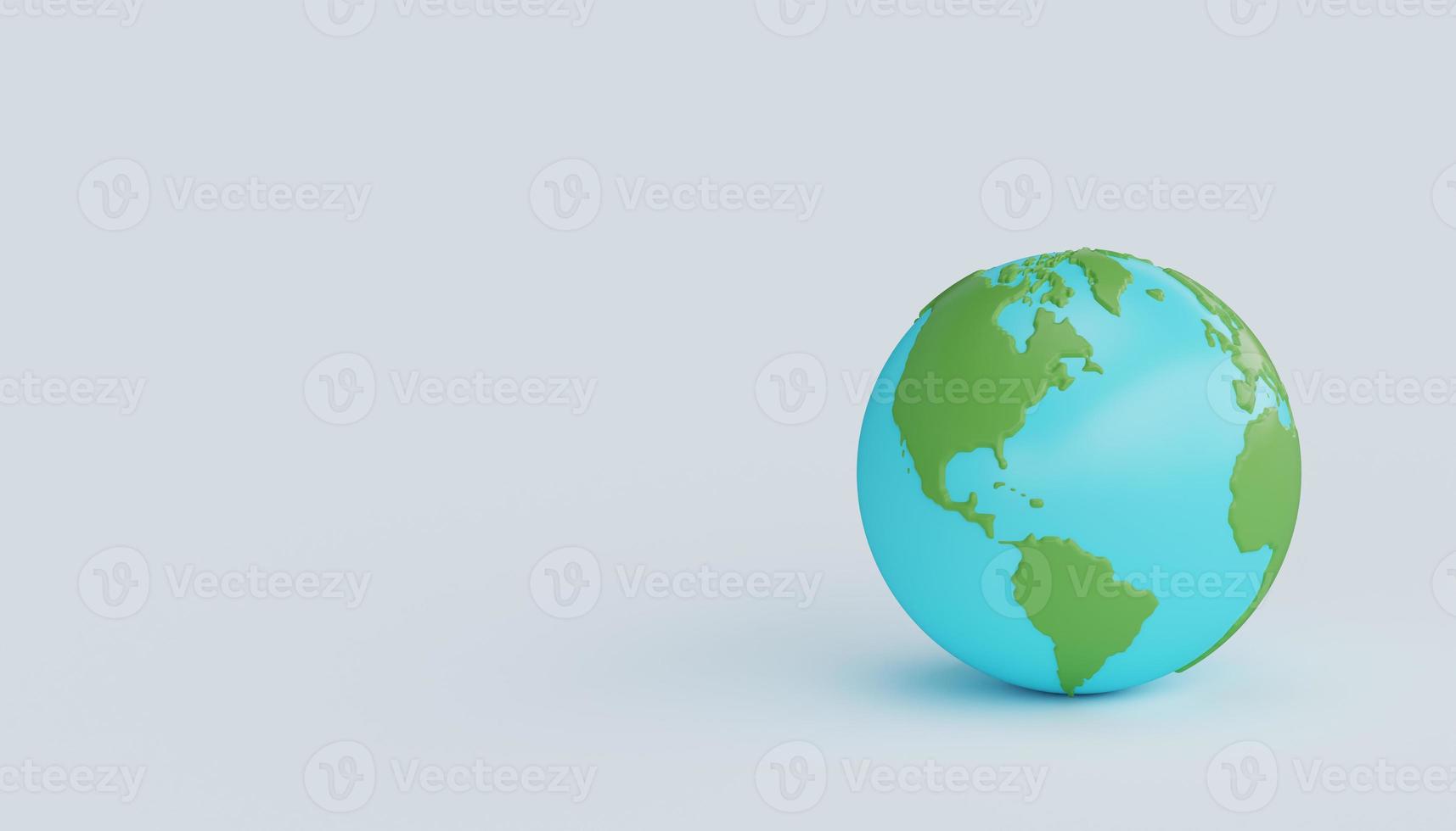 globo de ilustración de mapa de mundo de tierra 3d. Ilustración de procesamiento 3d. foto