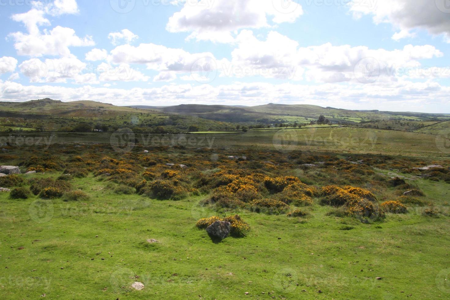 A view of Dartmoor National park in Devon from the summit photo