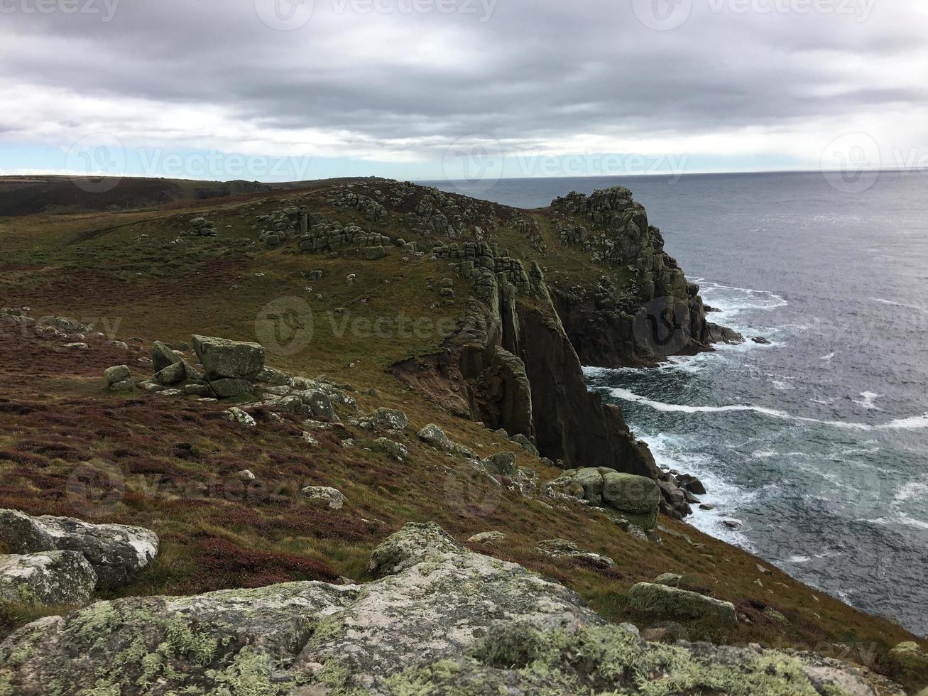 A view of the Sea at Lands End in Cornwall photo