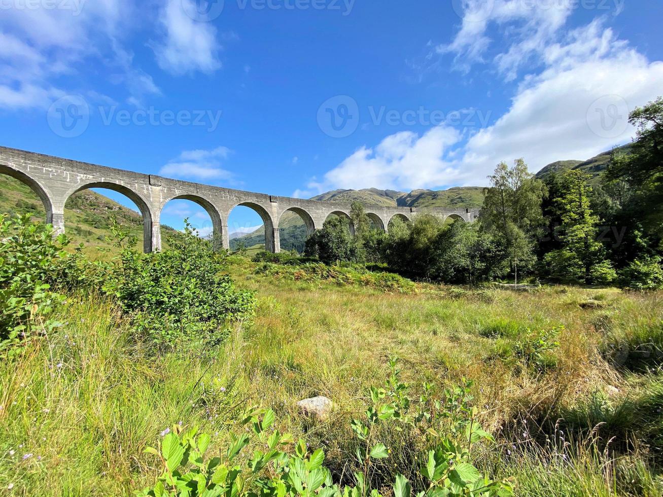 A view of the Glenfinnan Viaduct in Scotland photo