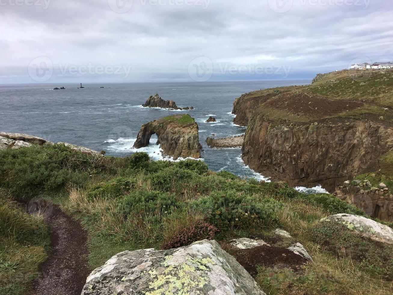 A view of the Sea at Lands End in Cornwall photo