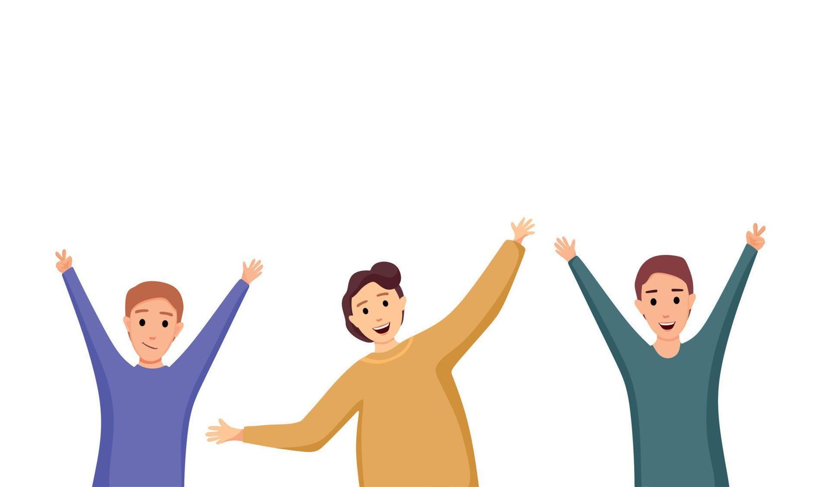 Happy boys celebrate National Youth Day. Cartoon vector illustration.