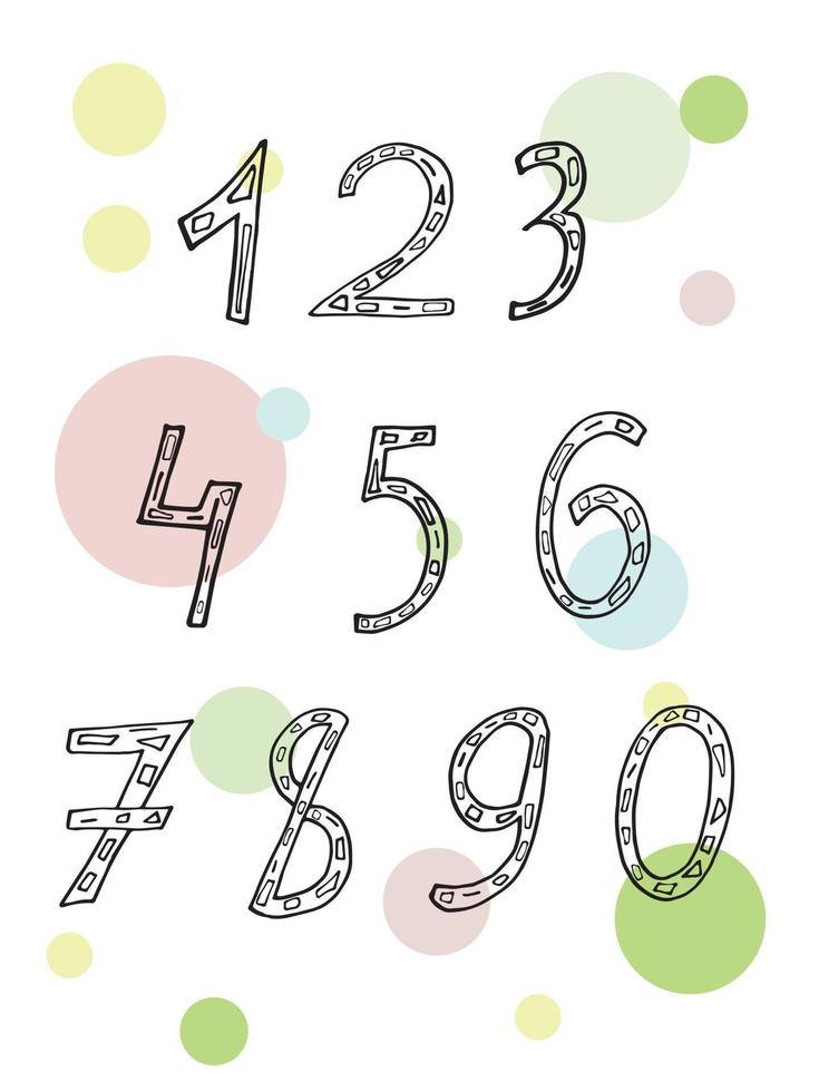 Numbers. vector illustration in cartoon style