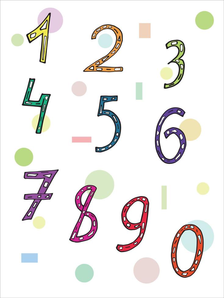 Numbers. vector illustration in cartoon style