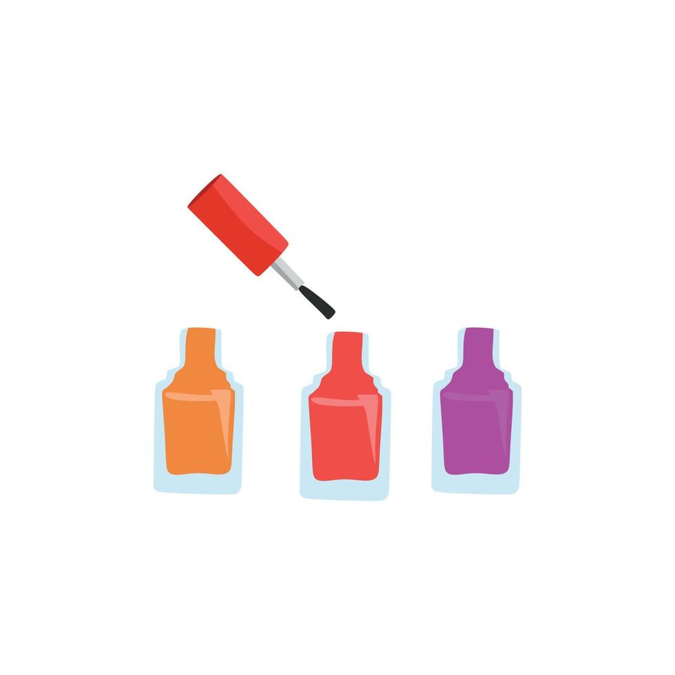 Bright nail polish. Vector illustration.