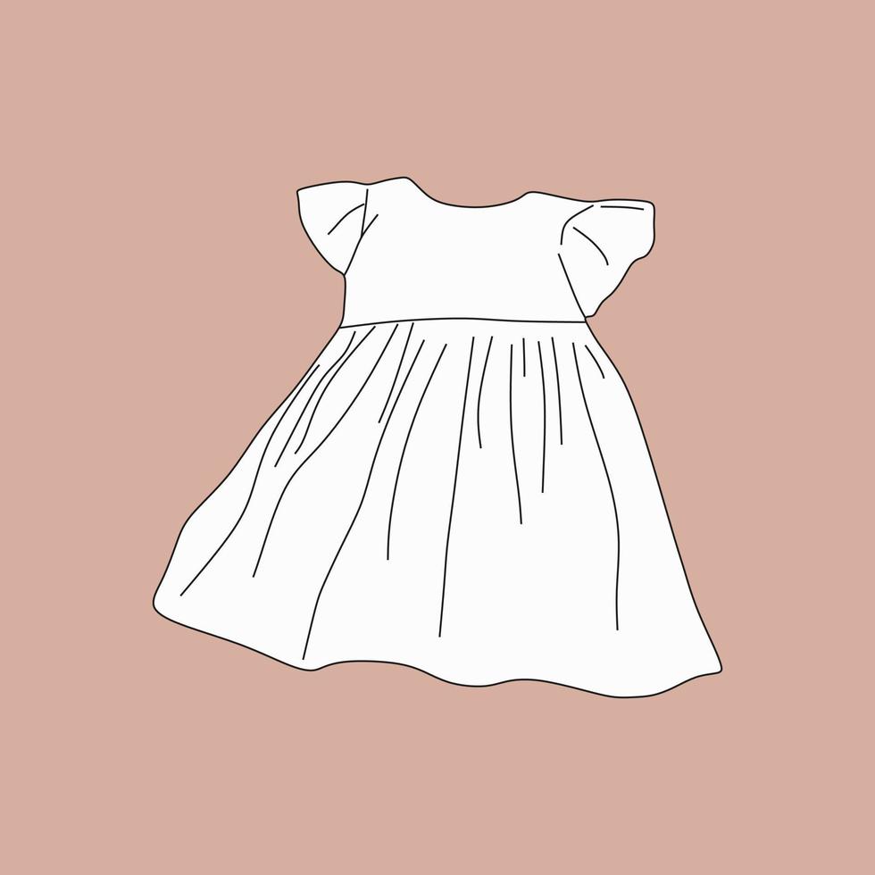 Children's clothes for girls. Cartoon vector illustration.