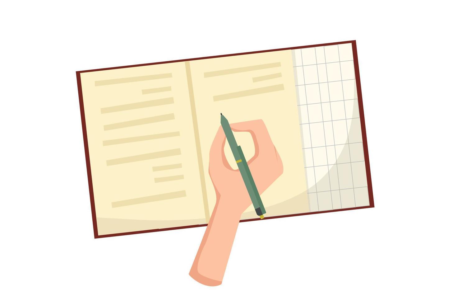 Notes. Keeping a diary, wish list. Planning. Cartoon vector illustration