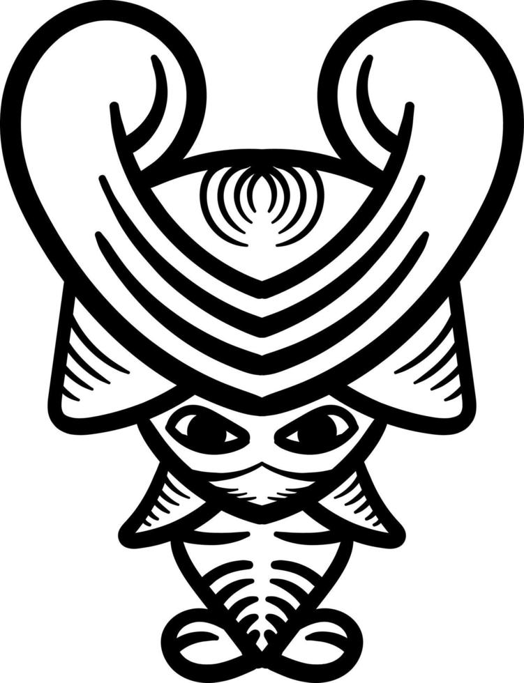 mascot monster handdrawn line art logo vector
