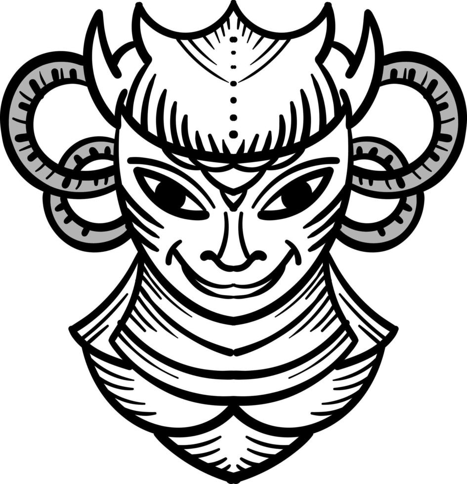 head mascot monster handdrawn logo vector