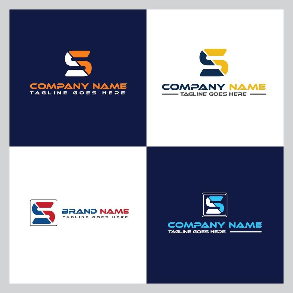 Abstract Icon Alphabet S Letter Logo Design Set , Company Identity Icon, Business Branding Template vector
