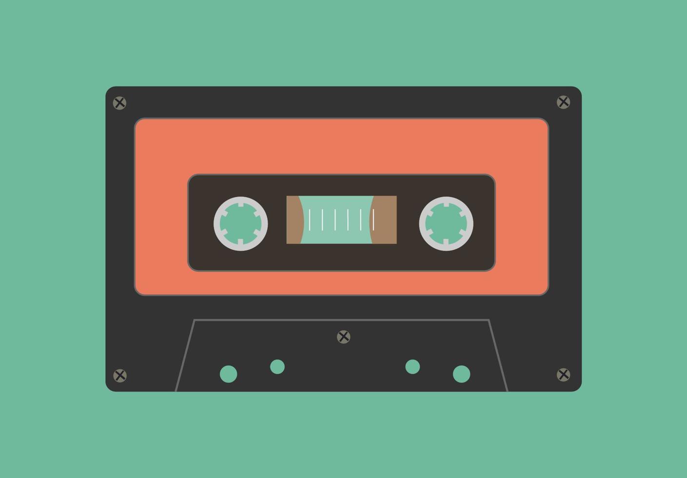 Simple Audio Cassette Vector Retro Style