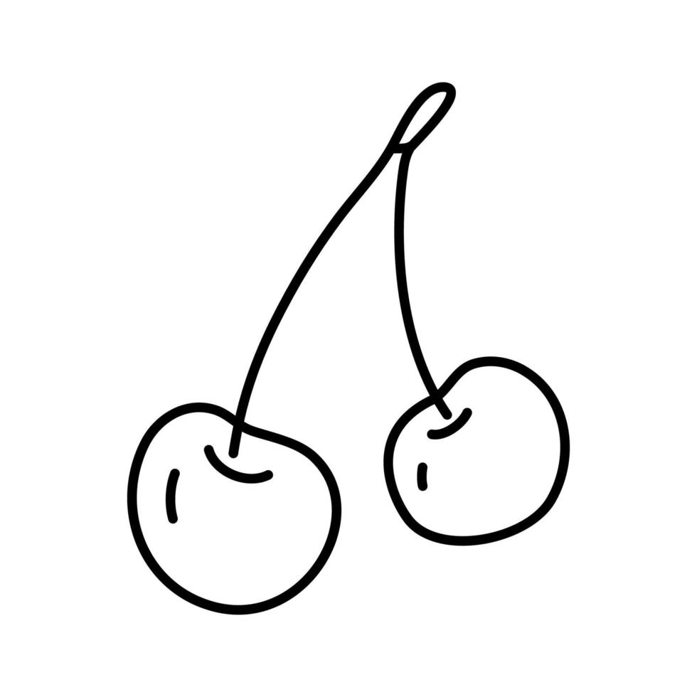 Cherries. Cute simple vector doodle drawing. 8730908 Vector Art at Vecteezy