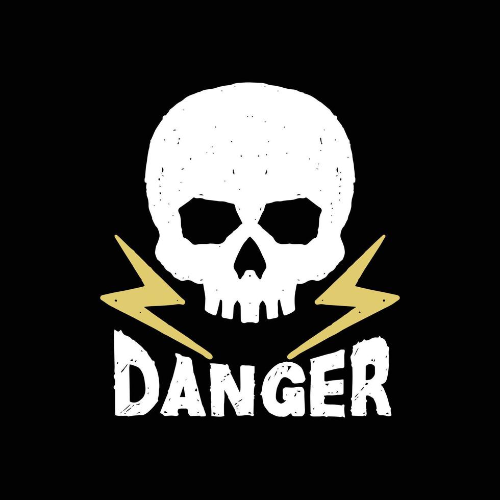 colorful danger skull doodle illustration for sticker tattoo poster tshirt design etc vector