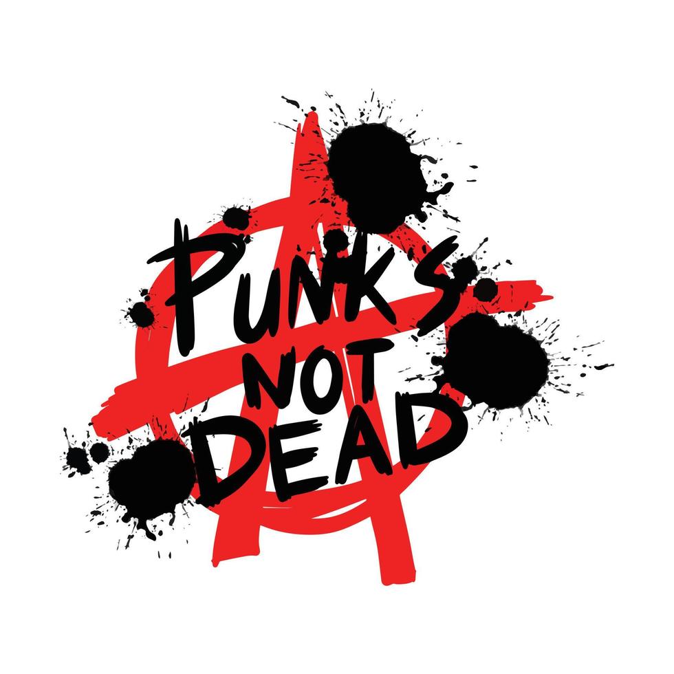 los punks no están muertos doodle ilustración para el diseño de la camiseta del cartel del tatuaje de la etiqueta engomada, etc. vector