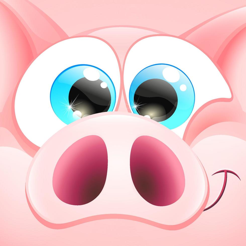 Pig square face vector