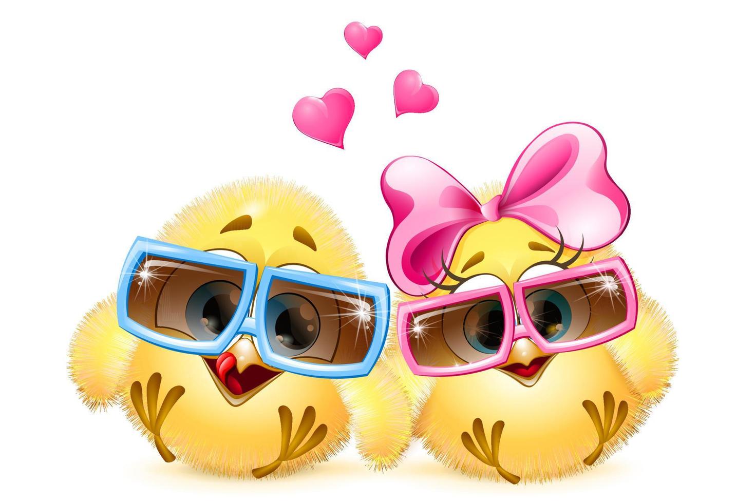 Chicks couple sunglasses vector