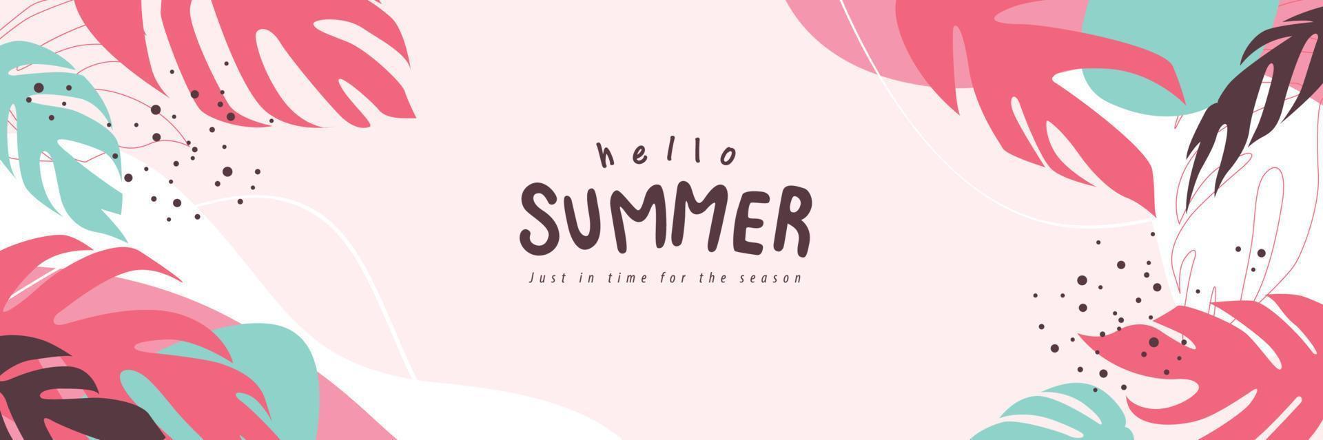 Tropical Summer background layout banner design vector