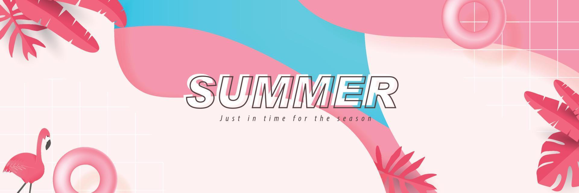 Tropical Summer background layout banner design vector