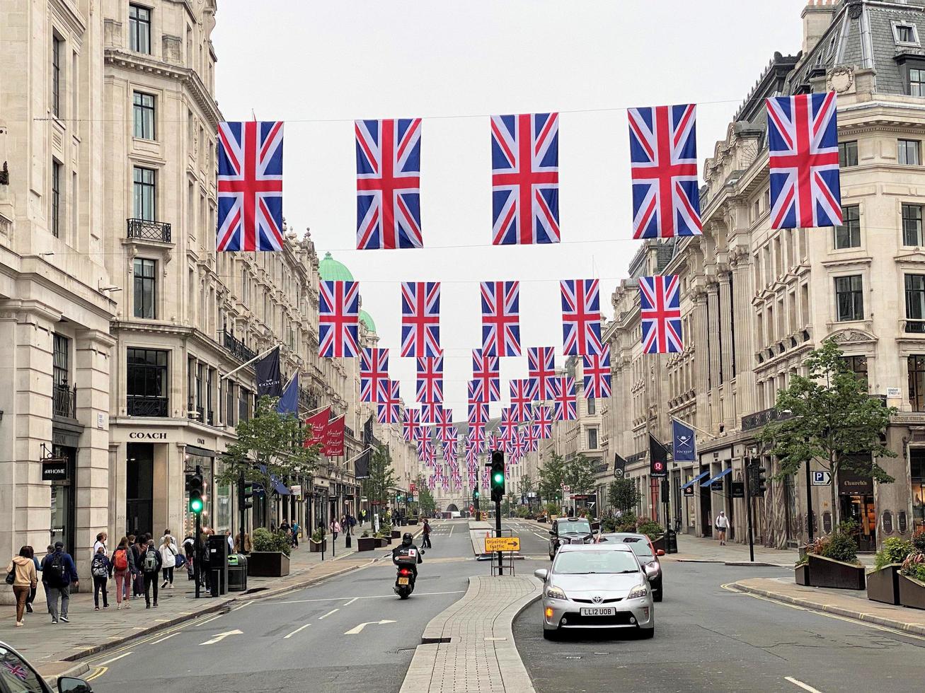 London in the UK in June 2022. A view of Regents Street during the Platinum Jubilee Celebrations photo