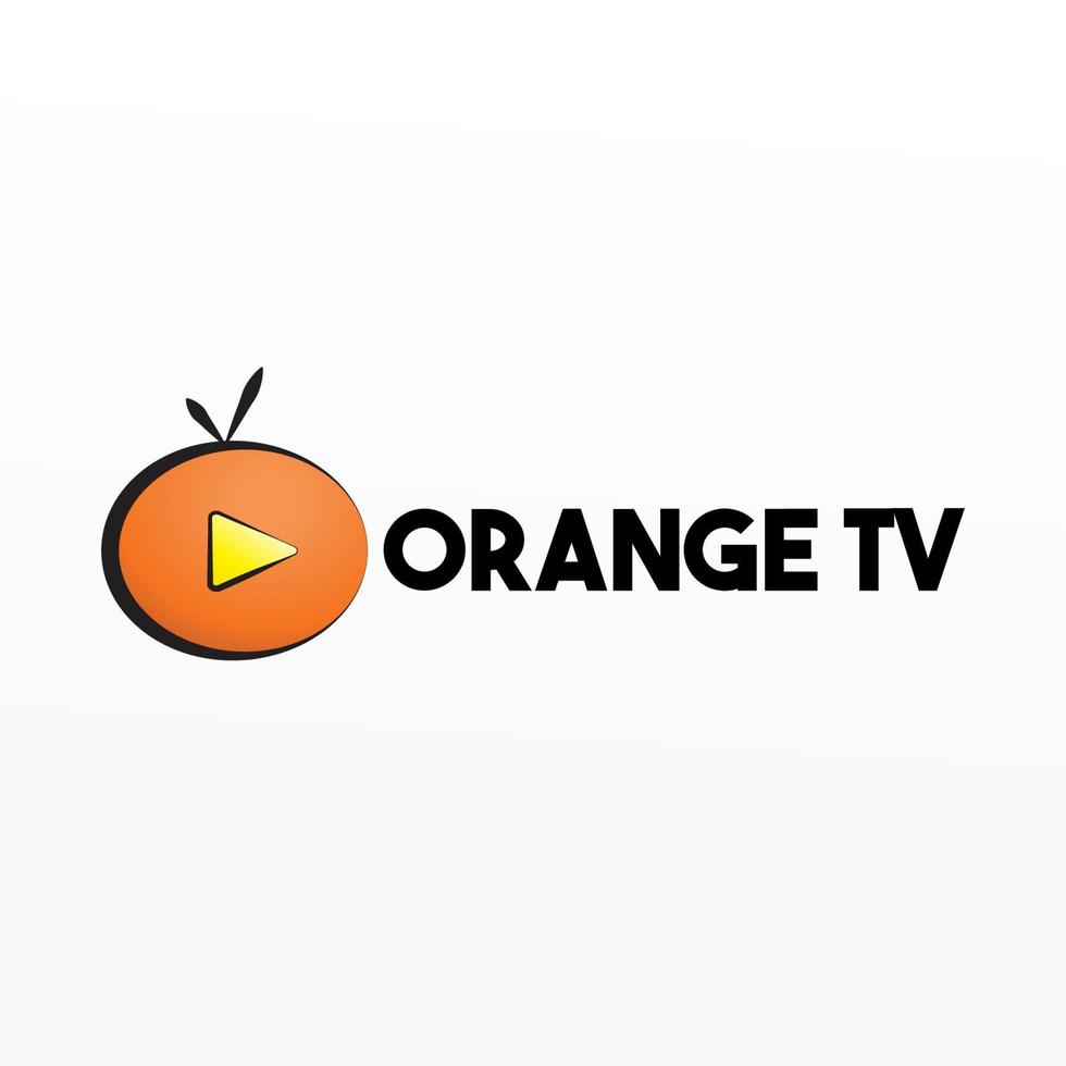 plantilla de diseño de logotipo de canal de televisión naranja. vector