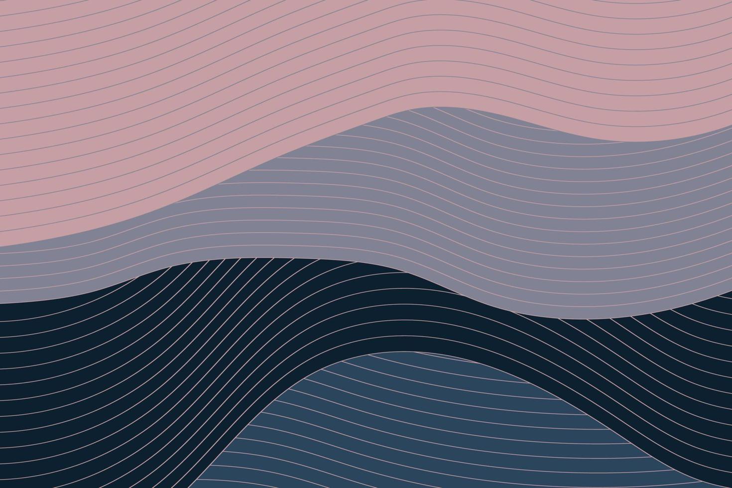 Fluid japanese ocean wave vintage slide cover. Background for traditional asian presentation with sea element. Line pattern with splash drawing vector