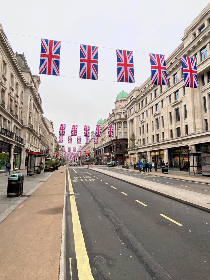 London in the UK in June 2022. A view of Regents Street during the Platinum Jubilee Celebrations photo