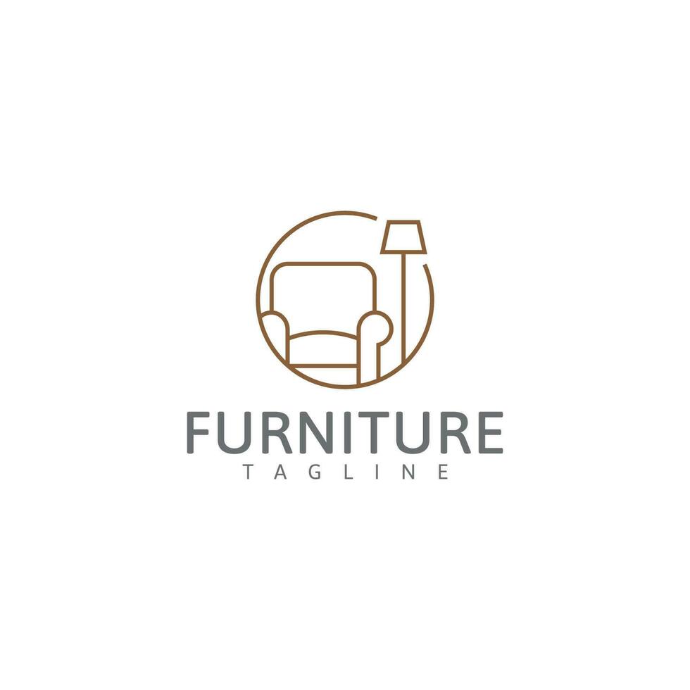 Furniture line logo design vector template