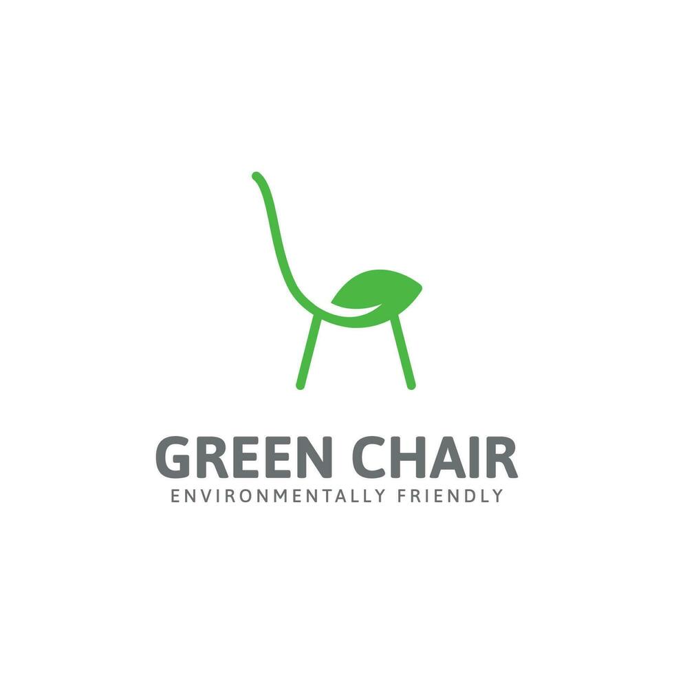 plantilla de vector de diseño de logotipo de silla verde