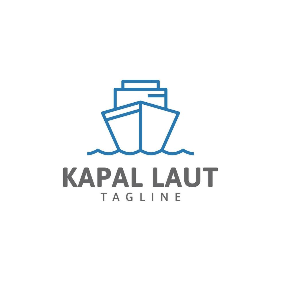 plantilla de diseño de vector de logotipo de línea de barco