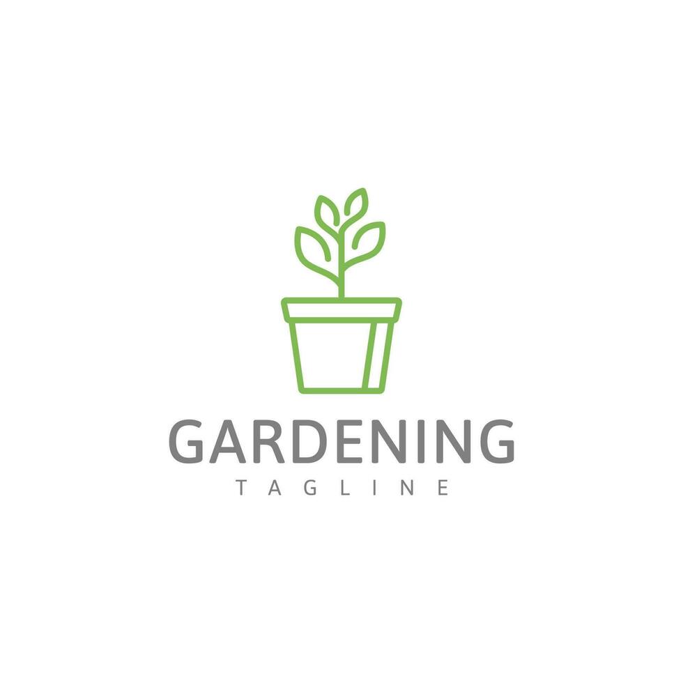 Gardening green logo vector