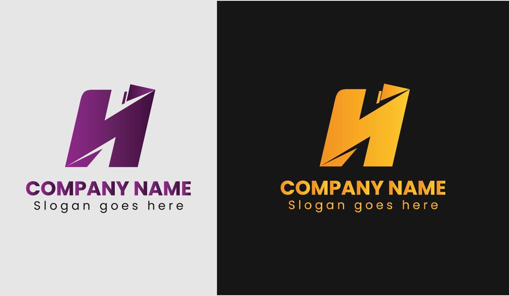 Creative H letter logo design template vector