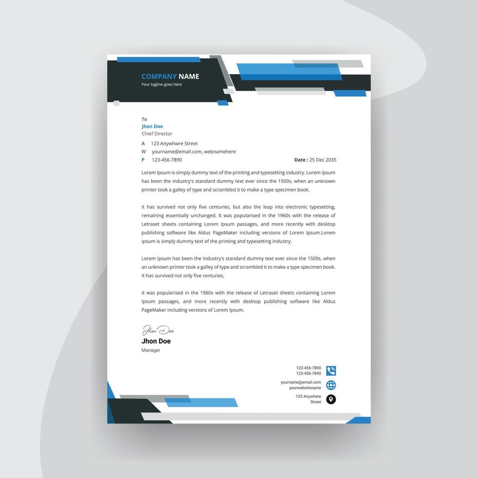 Professional Modern Letterhead design template vector