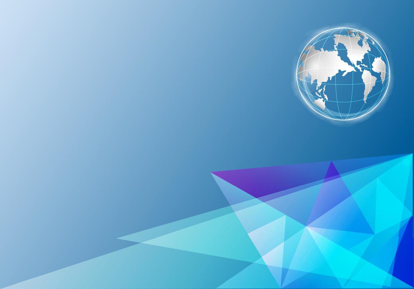 globe blue 3D vector modern polygon